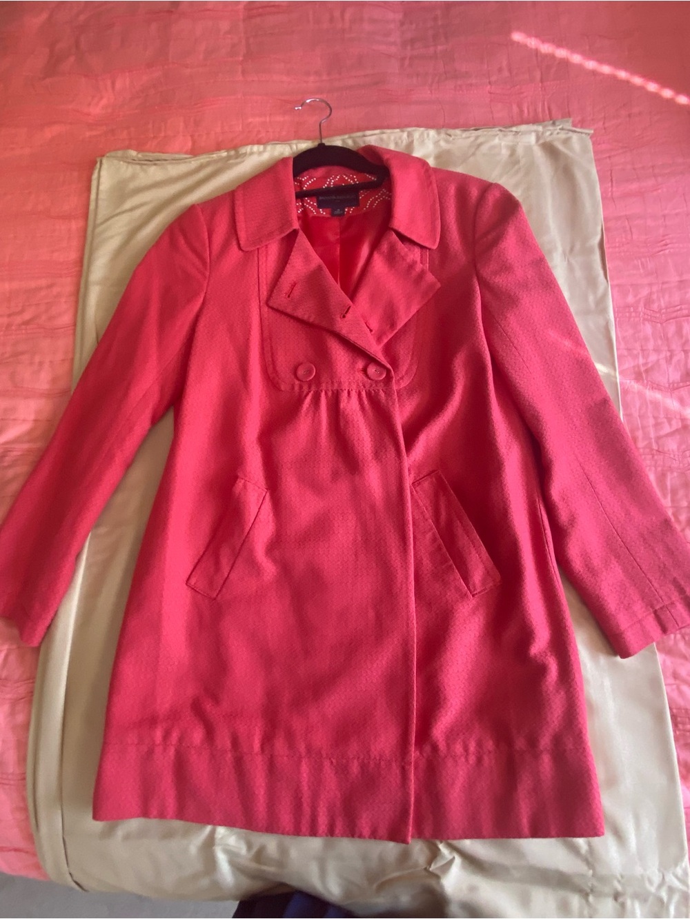 Banana Republic Coral Pink Double-Breasted Pea Coat